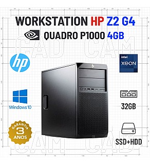 WORKSTATION HP Z2 G4 TOWER | XEON E-2104G | 32GB RAM | SSD+HDD | QUADRO P1000 4GB