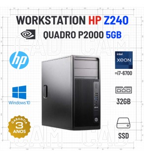 WORKSTATION HP Z240 TOWER | XEON=I7-6700 | 32GB RAM | 480GB SSD | QUADRO P2000 5GB