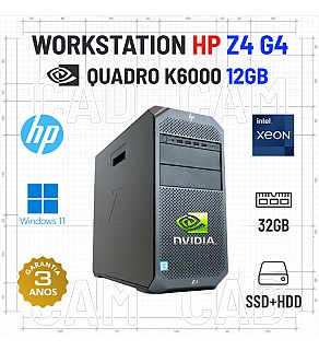WORKSTATION HP Z4 G4 TOWER | XEON W-2102 | 32GB RAM | SSD+HDD | QUADRO K6000 12GB