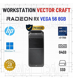 WORKSTATION VECTOR CRAFT HP Z4 G4 | XEON=I7-7700 | 64GB RAM | 480GB SSD | RX VEGA 56 8GB | OFERTA DE OFFICE 2021