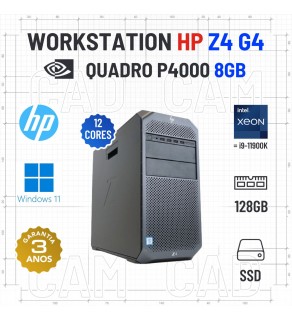 WORKSTATION HP Z4 G4 TOWER | XEON 12 CORES=I9-11900K | 128GB RAM | 960GB SSD | QUADRO P4000 8GB