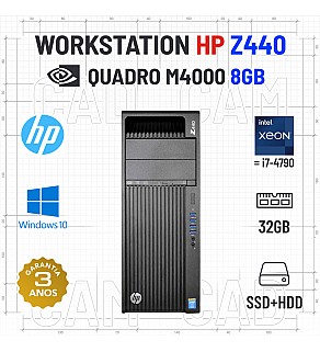 WORKSTATION HP Z440 XEON E5-1630 V3=i7-4790 32GB RAM SSD+HDD QUADRO M4000 8GB