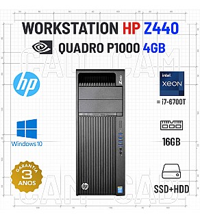 WORKSTATION HP Z440 XEON E5-1620 V3=i7-6700T 16GB RAM SSD+HDD QUADRO P1000 4GB
