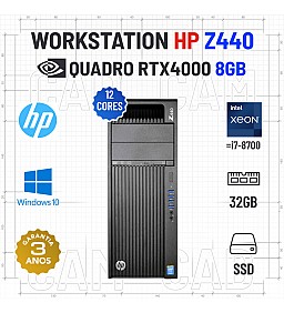 WORKSTATION HP Z440 | XEON 12 CORES=i7-8700 | 32GB RAM | 960GB SSD | QUADRO RTX4000 8GB