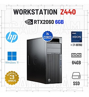 WORKSTATION 3D/CAD HP Z440 | XEON 14 CORES = i7-10700 | 64GB RAM | 480GB SSD | RTX2060-6GB | OFERTA DE OFFICE 2021