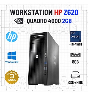 WORKSTATION HP Z620 XEON HEXA E5-2630=I5-4570T 8GB RAM SSD+HDD QUADRO 4000 2GB