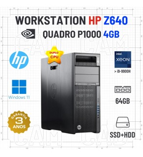 WORKSTATION HP Z640 | DUPLO XEON E5-2620 V3 SUPERIOR A i9-9900H | 64GB RAM | SSD+HDD | QUADRO P1000 4GB