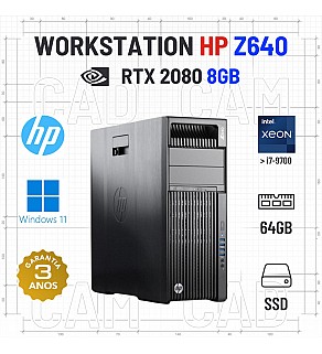 WORKSTATION HP Z640 | XEON 10 CORES SUPERIOR i7-9700 | 64GB RAM | 480GB SSD | RTX2080-8GB | OFERTA DE OFFICE 2021