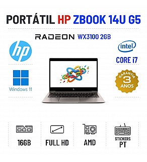 HP ZBOOK 14U G5 | 14" FULLHD | i7-8550U | 16GB RAM | 240GB SSD | AMD RADEON WX3100 2GB