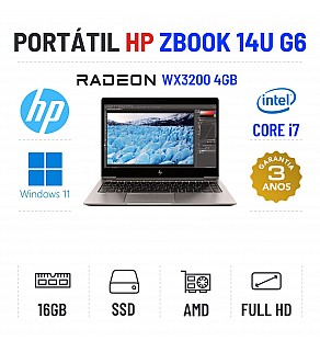 HP ZBOOK 14U G6 | 14" FULLHD | i7-8665U | 16GB RAM | 480GB SSD | AMD RADEON WX3200 4GB
