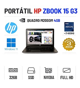 HP ZBOOK 15 G3 | 15.6" FULLHD | XEON E3-1505M V5=I7-6820HQ | 32GB RAM | 480GB SSD | QUADRO M2000M 4GB