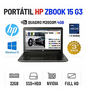 HP ZBOOK 15 G3 | 15.6" FULLHD | XEON E3-1505M V5=I7-6820HQ | 32GB | SSD+HDD | QUADRO M2000M 4GB