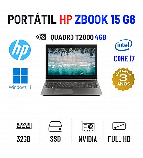 HP ZBOOK 15 G6 | 15.6" FULLHD | i7-9850H | 32GB RAM | 960GB SSD | QUADRO T2000 4GB