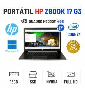 HP ZBOOK 17 G3 | 17" FULLHD | i7-6820HQ | 16GB RAM | 480GB SSD | QUADRO M3000M 4GB