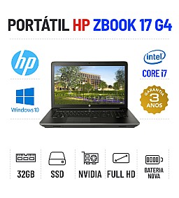HP ZBOOK 17 G4 | 17" FULLHD | i7-7820HQ | 32GB RAM | 1TB SSD+256GB SSD | QUADRO P3000 6GB