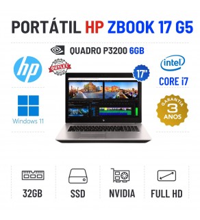 HP ZBOOK 17 G5 | 17" FULLHD | i7-8850H | 32GB RAM | 480GB SSD | QUADRO P3200 6GB