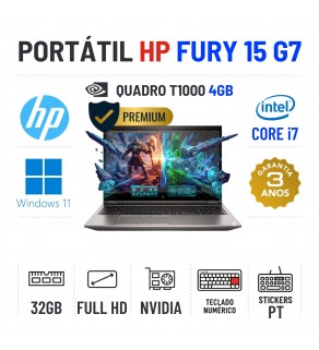 HP ZBOOK FURY 15 G7 | 15.6" FULLHD | i7-10850H | 32GB RAM | 480GB SSD | T1000 MAX-Q 4GB = GTX1050TI 4GB | TECLADO NUMÉRICO