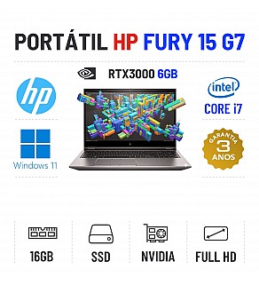 HP ZBOOK FURY 15 G7 | 15.6" FULLHD | i7-10850H | 16GB RAM | 960GB SSD | RTX3000 6GB