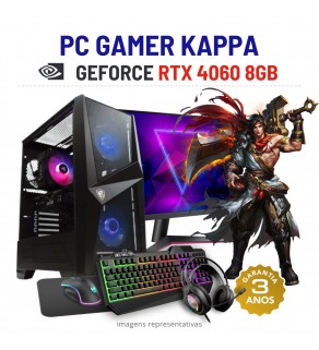 CONJUNTO GAMER KAPPA | RTX4060-8GB | RYZEN=i7-11700KF | 32GB RAM | 960GB SSD COM MONITOR + ACESSORIOS