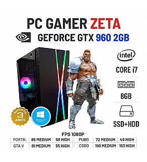 PC GAMER ZETA GTX960-2GB i7-6700 8GB RAM SSD+HDD
