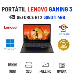 LENOVO IDEAPAD GAMING 3 15ARH7 | 15.6'' FULLHD 165HZ | RYZEN 7 = I7-11850H | 16GB RAM | 480GB SSD | RTX3050TI 4GB