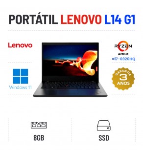 LENOVO THINKPAD L14 G1 | 14.1'' | RYZEN=I7-6920HQ | 8GB RAM | 240GB SSD OFERTA OFFICE 2021