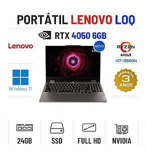 LENOVO LOQ 15ARP9-820 | 15.6'' FULLHD | RYZEN 7 = I7-11800H | 24GB RAM | 960GB SSD | RTX 4050 6GB