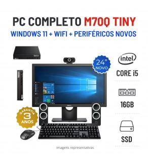 CONJUNTO PC LENOVO M70Q MINI/TINY | i5-12400T | 16GB RAM | 240GB SSD COM MONITOR + ACESSORIOS