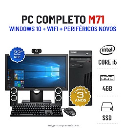 CONJUNTO PC LENOVO M71 I5-2400 SSD COM MONITOR + ACESSORIOS