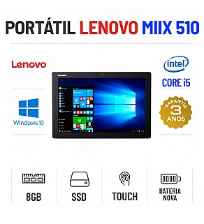 LENOVO IDEAPAD MIIX 510-12IKB | 12" TOUCH | I5-7200U | 8GB RAM | 240GB SSD | BATERIA NOVA