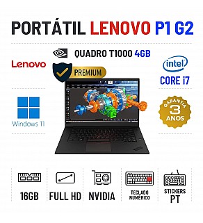 LENOVO P1 G2 | 15.6" FULLHD | i7-9850H | 16GB RAM | 480GB SSD | QUADRO T1000 4GB | OFERTA DE OFFICE 2021