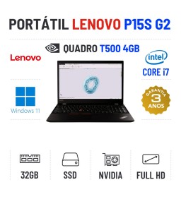LENOVO P15S G2 | 15.6" FULLHD | i7-1165G7 | 32GB RAM | 480GB SSD | QUADRO T500 4GB