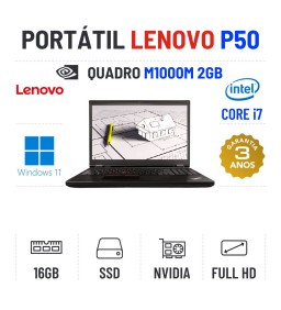 LENOVO P50 | 15.6" FULLHD | i7-6700HQ | 16GB RAM | 480GB SSD | QUADRO M1000M 2GB