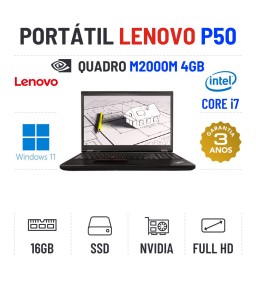 LENOVO P50 | 15.6" FULLHD | i7-6820HQ | 16GB RAM | 480GB SSD | QUADRO M2000M 4GB