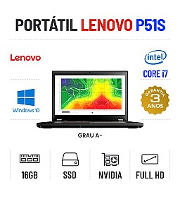 LENOVO P51S 15.6" FULLHD i7-7500U 16GB RAM 512GB SSD QUADRO M520 2GB