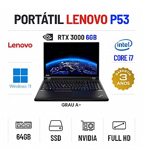 LENOVO P53 | 15.6" FULLHD | i7-9850H | 64GB RAM | 960GB SSD | RTX3000 6GB