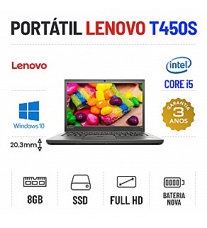 LENOVO FINO T450S 14.1'' FULLHD i5-5300u 8GB 240GB SSD BATERIA NOVA