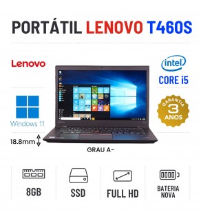 LENOVO THINKPAD T460s | 14.1'' FULLHD | i5-6200u | 8GB RAM | 240GB SSD | BATERIA NOVA