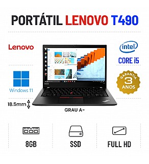 LENOVO THINKPAD T490 | 14.1'' FULLHD | i5-8265u | 8GB RAM | 240GB SSD