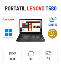 LENOVO THINKPAD T580 | 15.6" 4K | i5-8350U | 8GB RAM | 240GB SSD