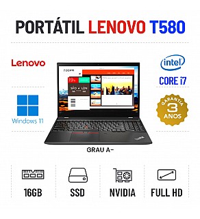 LENOVO THINKPAD T580 | 15.6" FULLHD | i7-8650U | 16GB RAM | 240GB SSD | NVIDIA MX150-2GB