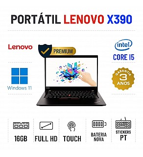 LENOVO THINKPAD X390 | 13.3" TOUCH FULLHD | I5-8365U | 16GB RAM | 480GB SSD | BATERIA NOVA