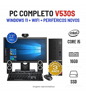 CONJUNTO PC LENOVO V530s SFF | i5-8400 | 16GB RAM | 240GB SSD COM MONITOR + ACESSORIOS