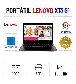 LENOVO THINKPAD X13 G1 | 13.3" FULLHD | RYZEN 5=I7-10750H | 16GB RAM | 240GB SSD