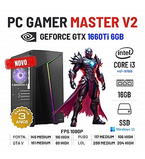 PC GAMER MASTER V2 NOVO | GTX1660Ti-6GB | i3-12GEN=I7-9700 | 16GB RAM | 480GB SSD