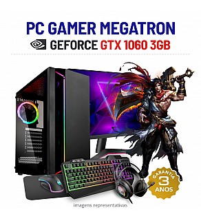 CONJUNTO GAMER MEGATRON | GTX1060-3GB | i5-4570 | 16GB RAM | 240GB SSD COM MONITOR + ACESSORIOS