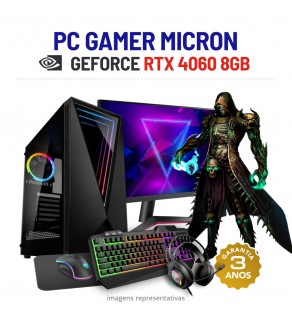 CONJUNTO GAMER MICRON NOVO | RTX4060-8GB | i7-11700KF | 32GB RAM | 960GB SSD COM MONITOR + ACESSORIOS