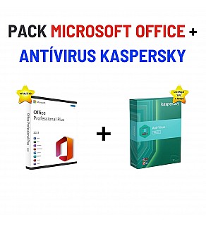 PACK MICROSOFT OFFICE PROFESSIONAL PLUS 2021 VITALÍCIO + ANTIVIRUS KASPERSKY 1 PC 1 ANO