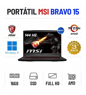 MSI BRAVO 15 | 15.6'' FULLHD | RYZEN 5 5600H | 16GB RAM | 512GB SSD | RX6500M 4GB GDDR6