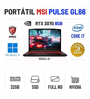 MSI PULSE GL 66 | 15.6'' FULLHD 240HZ | i7-12700H | 32GB RAM | 960GB SSD | RTX 3070 8GB